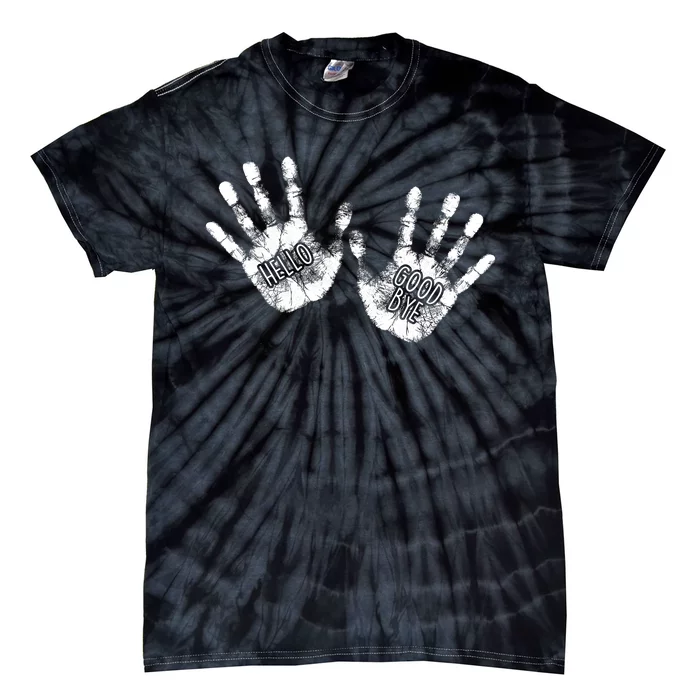 Hello Good Bye Paint Hand Prints Tie-Dye T-Shirt