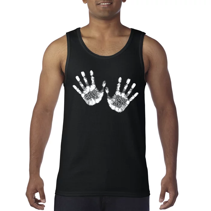 Hello Good Bye Paint Hand Prints Tank Top