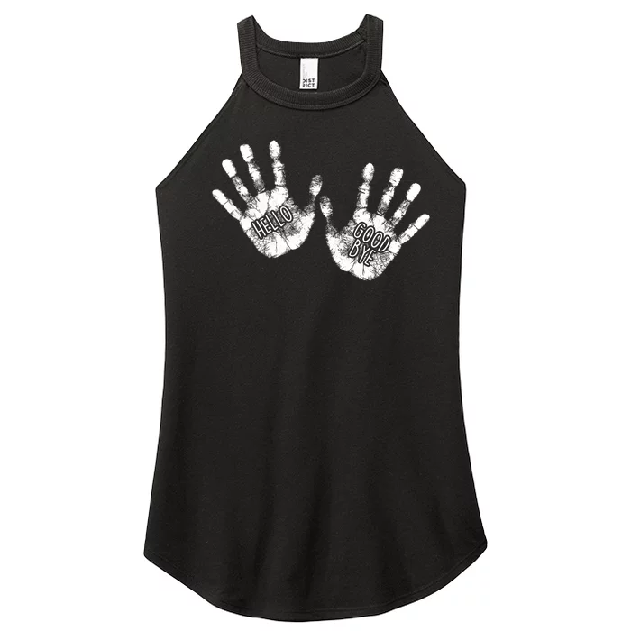 Hello Good Bye Paint Hand Prints Women’s Perfect Tri Rocker Tank