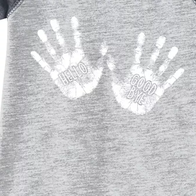 Hello Good Bye Paint Hand Prints Infant Baby Jersey Bodysuit