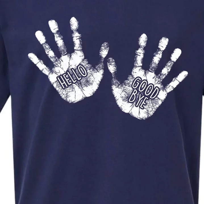 Hello Good Bye Paint Hand Prints Sueded Cloud Jersey T-Shirt