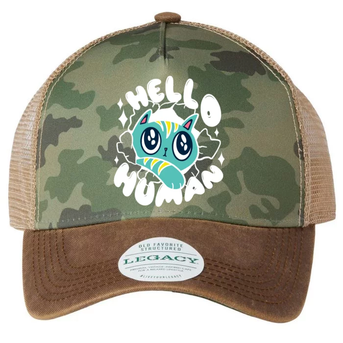 Hello Human Cat Legacy Tie Dye Trucker Hat