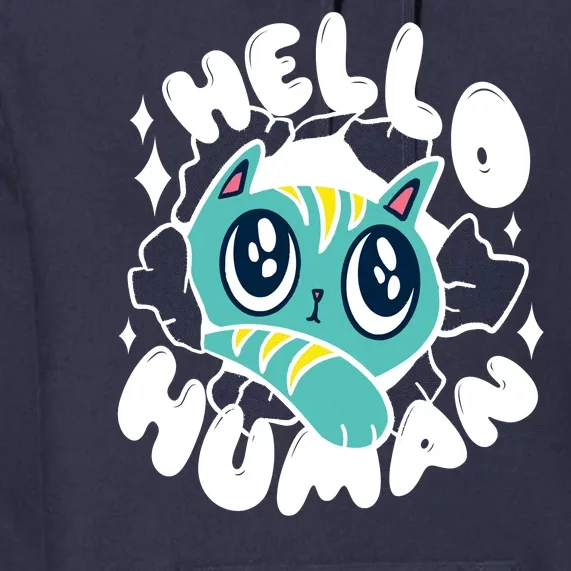 Hello Human Cat Premium Hoodie