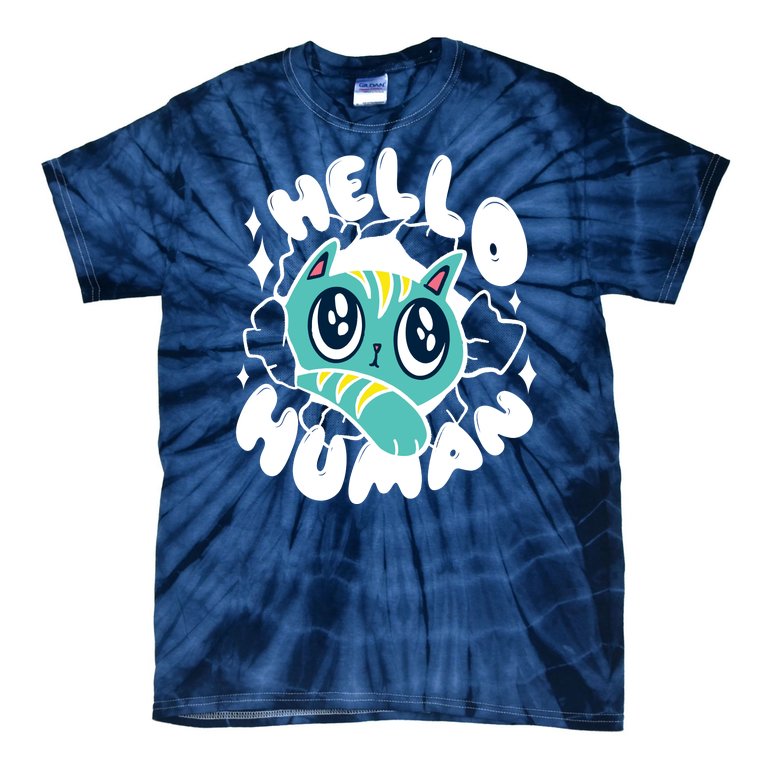 Hello Human Cat Tie-Dye T-Shirt