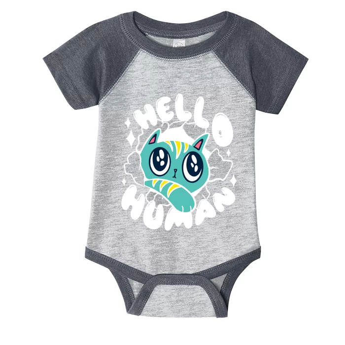 Hello Human Cat Infant Baby Jersey Bodysuit