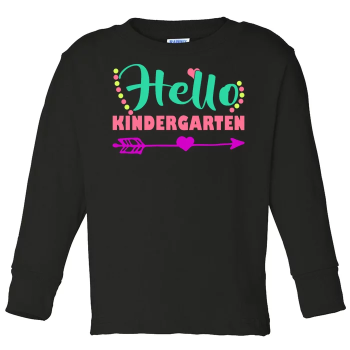 Hello Kindergarten Arrow Toddler Long Sleeve Shirt