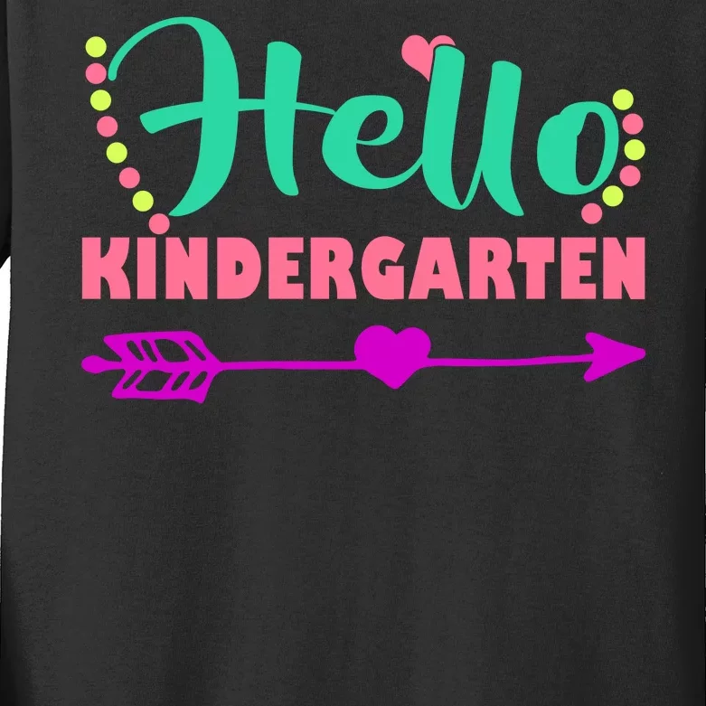 Hello Kindergarten Arrow Kids Long Sleeve Shirt