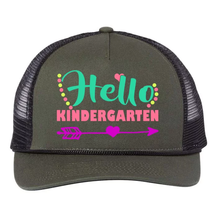 Hello Kindergarten Arrow Retro Rope Trucker Hat Cap