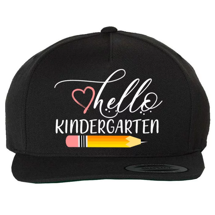 Hello Kindergarten Cute Pencil Wool Snapback Cap