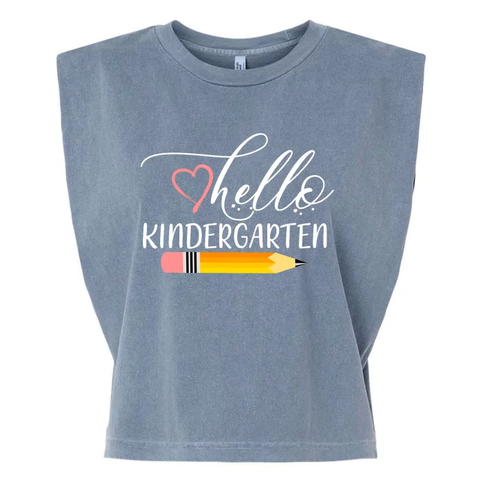 Hello Kindergarten Cute Pencil Garment-Dyed Women's Muscle Tee