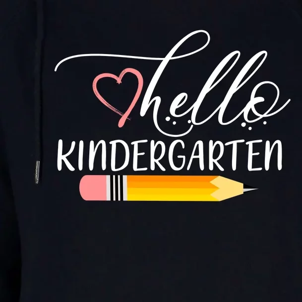 Hello Kindergarten Cute Pencil Womens Funnel Neck Pullover Hood