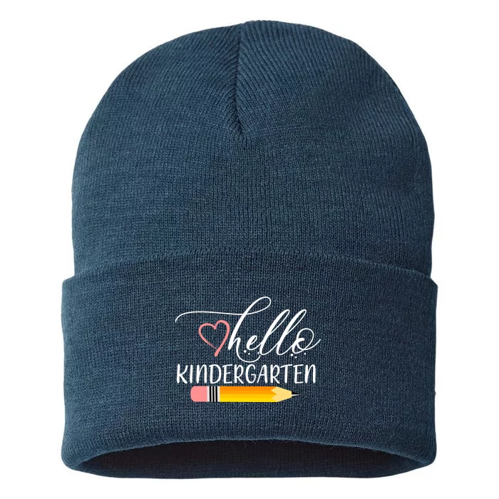 Hello Kindergarten Cute Pencil Sustainable Knit Beanie