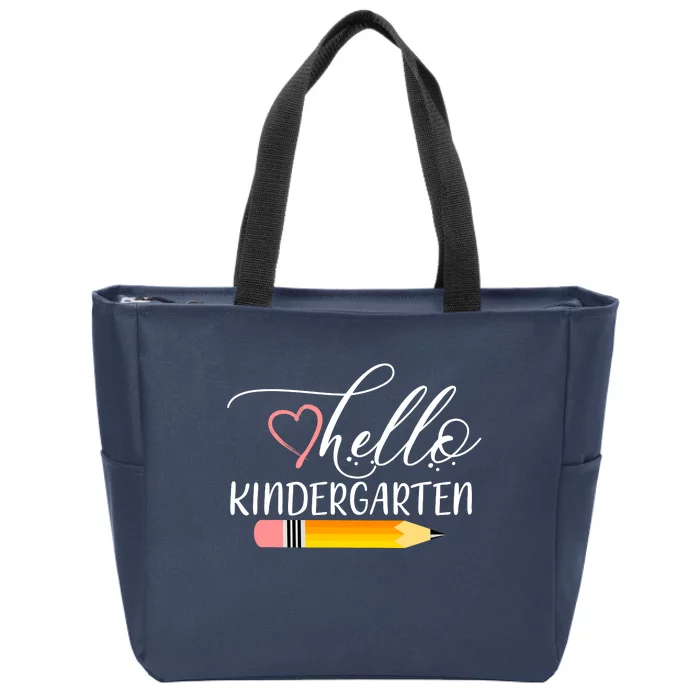 Hello Kindergarten Cute Pencil Zip Tote Bag