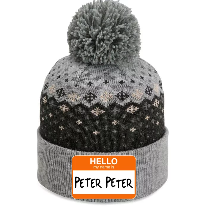 Hello My Name Is Peter Peter The Baniff Cuffed Pom Beanie