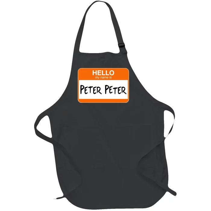 Hello My Name Is Peter Peter Full-Length Apron With Pocket