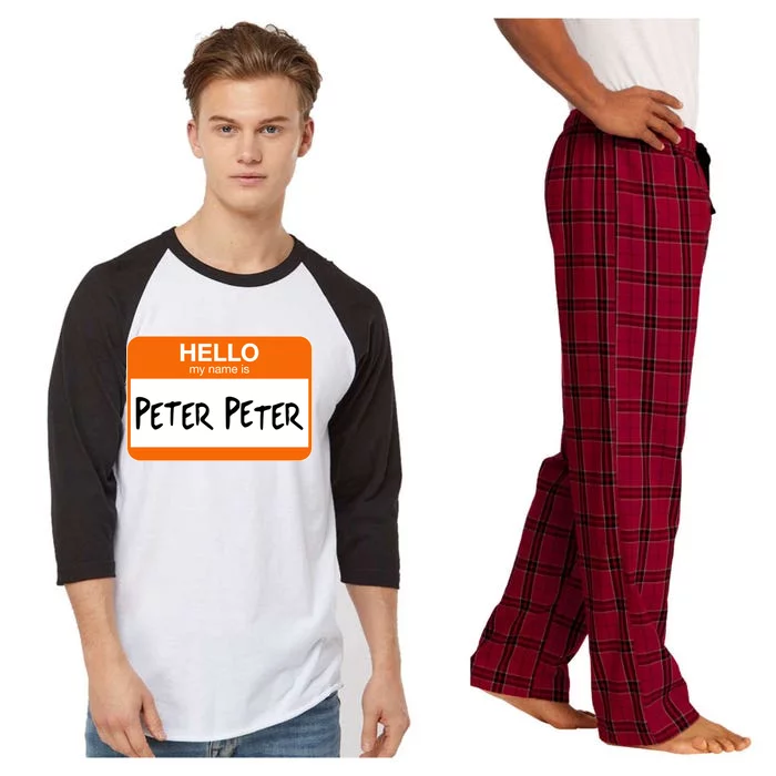 Hello My Name Is Peter Peter Raglan Sleeve Pajama Set