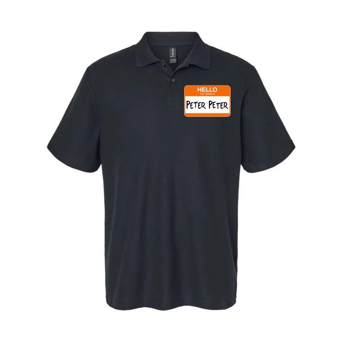 Hello My Name Is Peter Peter Softstyle Adult Sport Polo