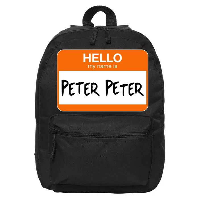 Hello My Name Is Peter Peter 16 in Basic Backpack