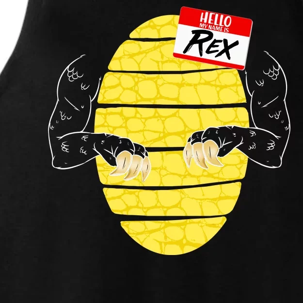 Hello My Name is Rex T-Rex Halloween Ladies Tri-Blend Wicking Tank