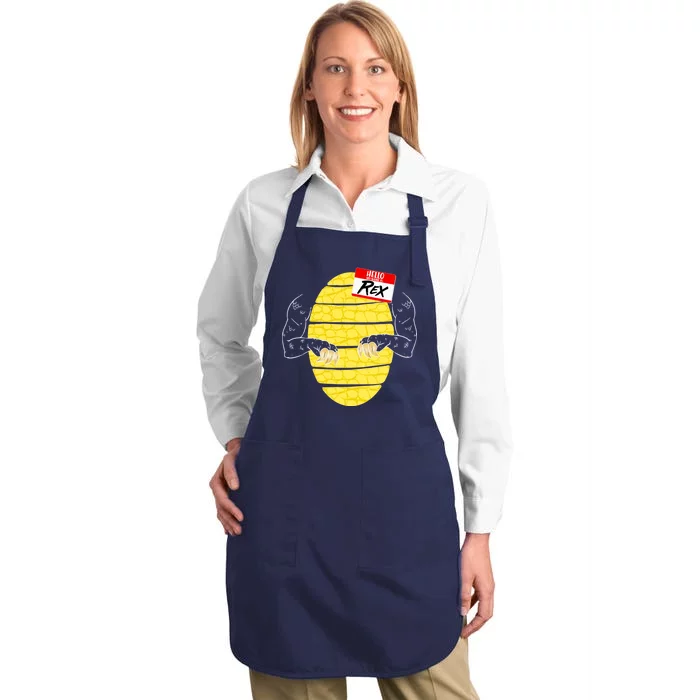 Hello My Name is Rex T-Rex Halloween Full-Length Apron With Pocket