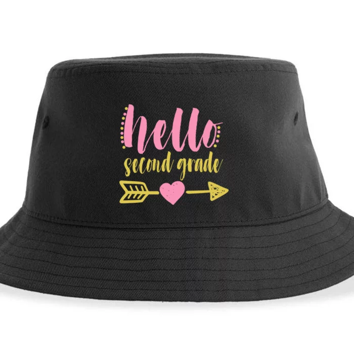 Hello Second Grade Cute Elementary School Sustainable Bucket Hat