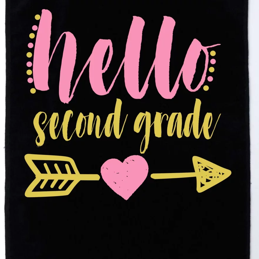 Hello Second Grade Cute Elementary School Platinum Collection Golf Towel