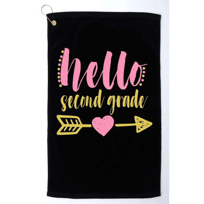 Hello Second Grade Cute Elementary School Platinum Collection Golf Towel