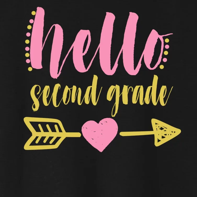 Hello Second Grade Cute Elementary School Women's Crop Top Tee