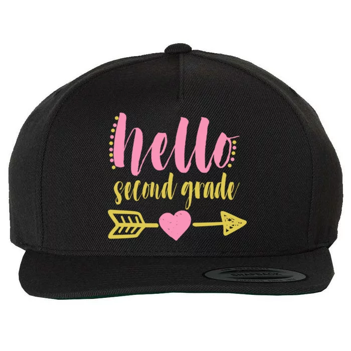 Hello Second Grade Cute Elementary School Wool Snapback Cap