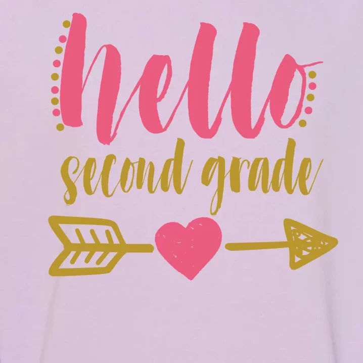 Hello Second Grade Cute Elementary School Garment-Dyed Sweatshirt