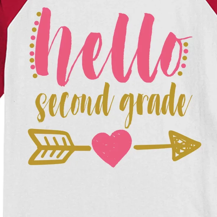 Hello Second Grade Cute Elementary School Kids Colorblock Raglan Jersey