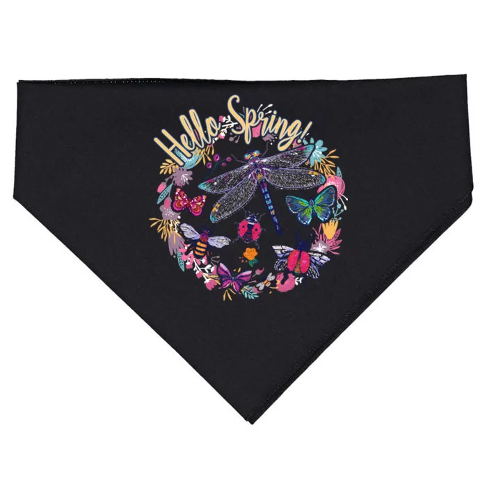 Hello Spring Floral Bugs USA-Made Doggie Bandana