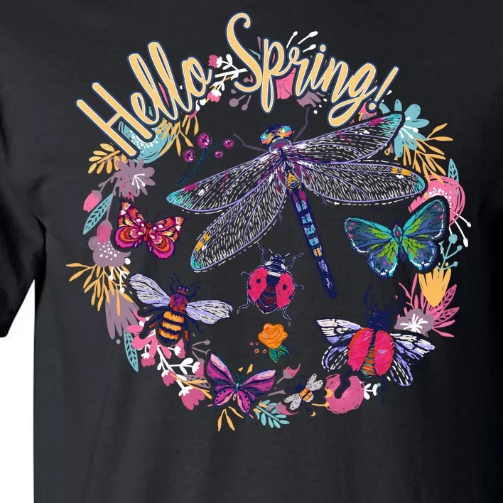 Hello Spring Floral Bugs Tall T-Shirt