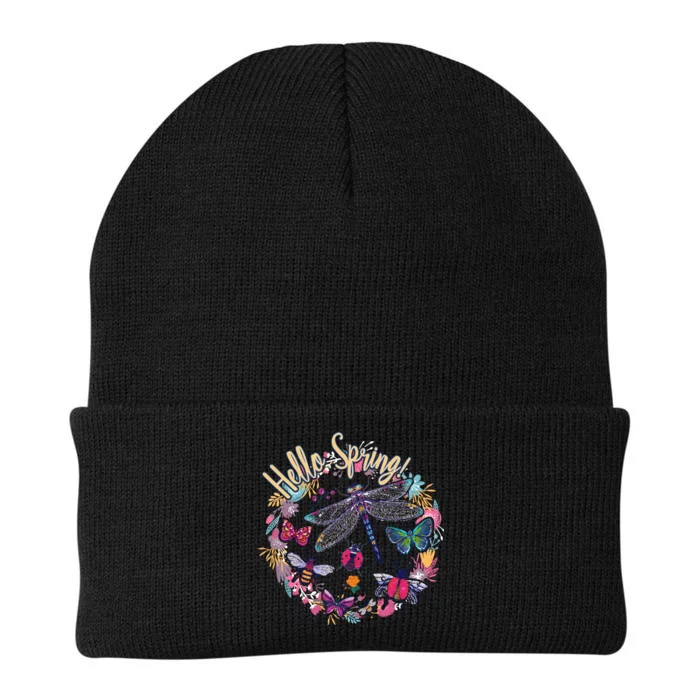 Hello Spring Floral Bugs Knit Cap Winter Beanie