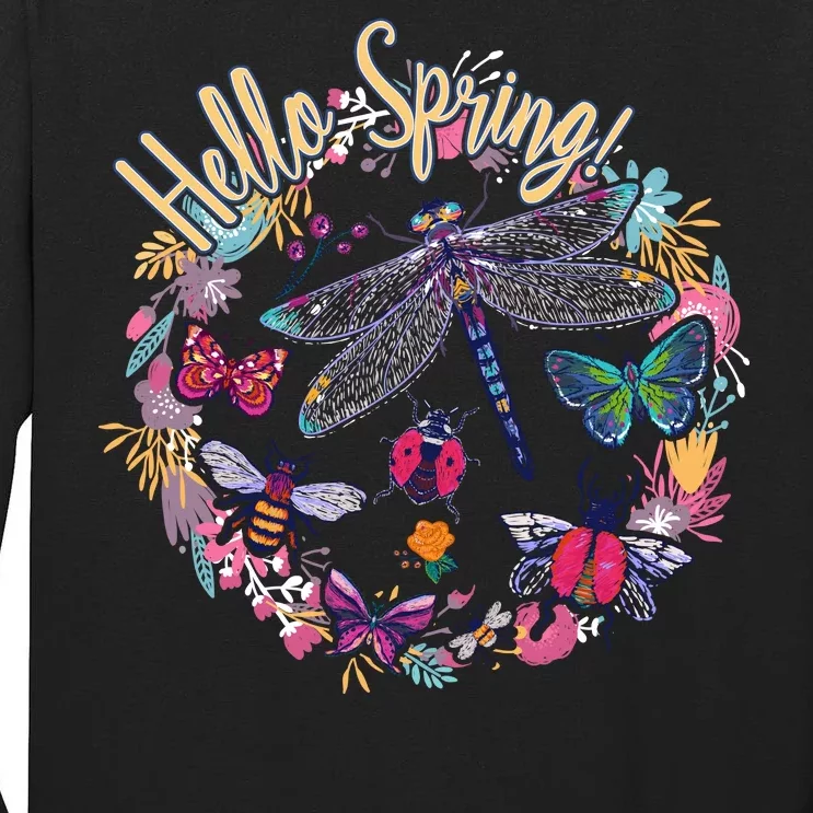 Hello Spring Floral Bugs Tall Long Sleeve T-Shirt