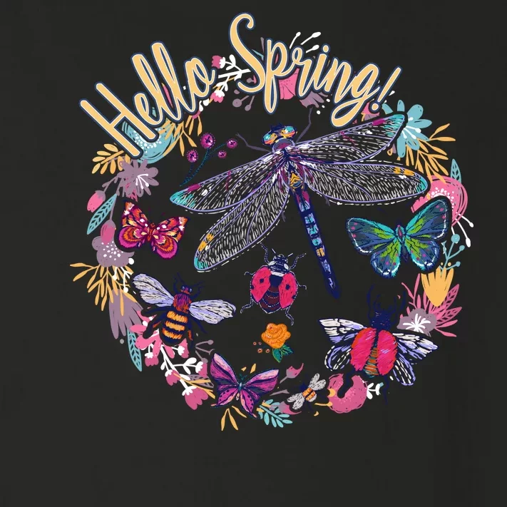 Hello Spring Floral Bugs Toddler Long Sleeve Shirt