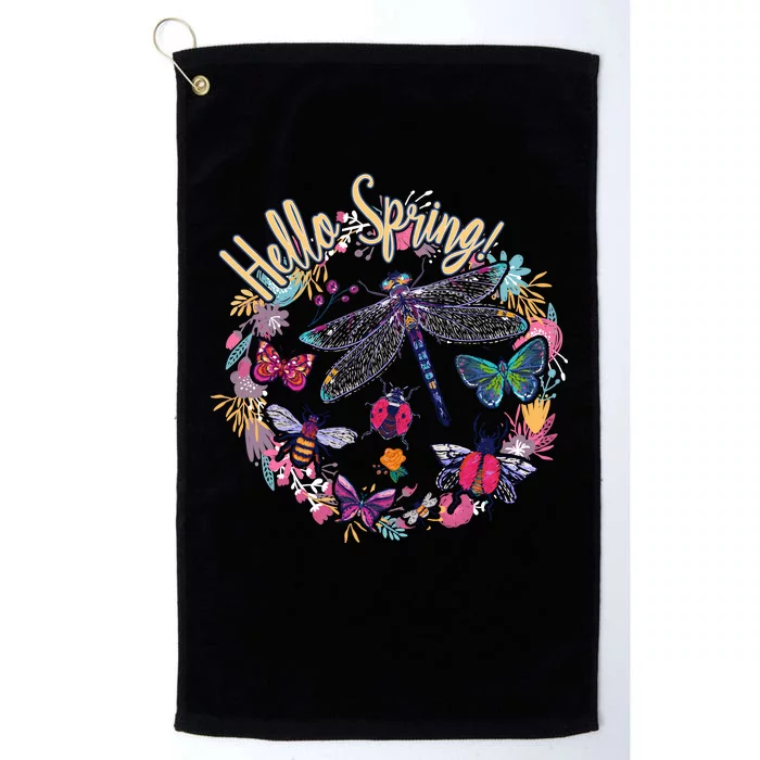 Hello Spring Floral Bugs Platinum Collection Golf Towel