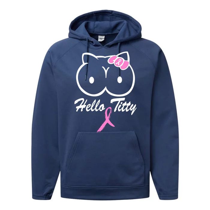 Hello Titty Breast Cancer Performance Fleece Hoodie