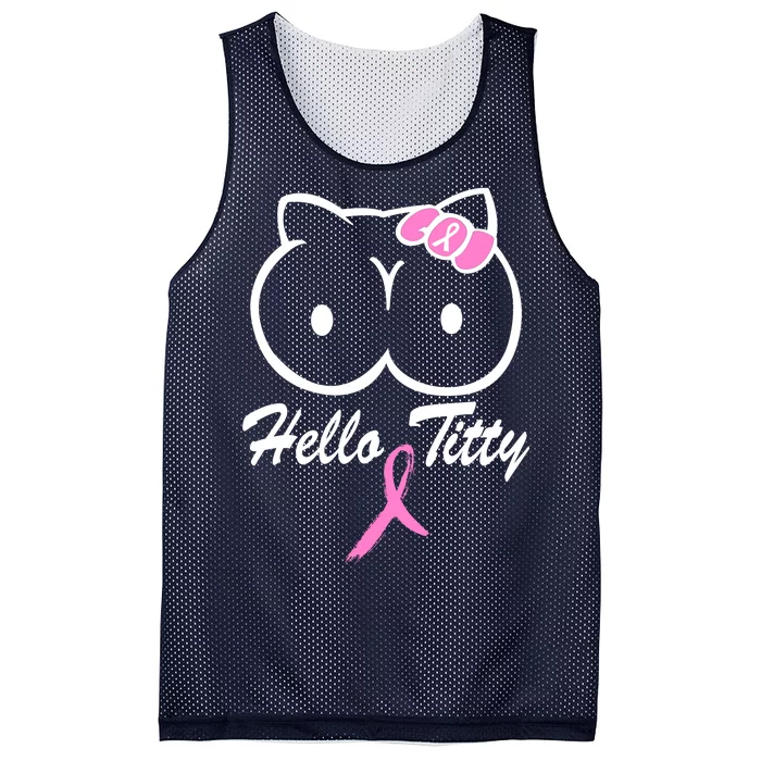 Hello Titty Breast Cancer Mesh Reversible Basketball Jersey Tank