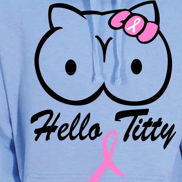 Hello Titty Breast Cancer Unisex Surf Hoodie