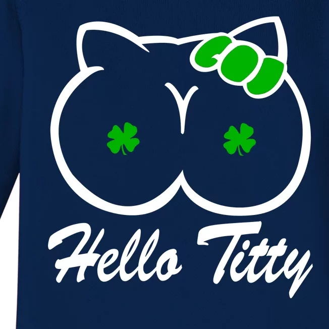 Hello Titty Irish Clover Baby Long Sleeve Bodysuit