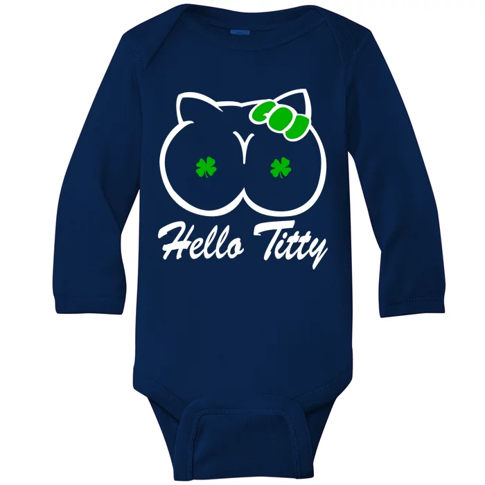 Hello Titty Irish Clover Baby Long Sleeve Bodysuit