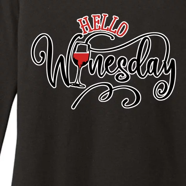 Hello Wednesday Wine Womens CVC Long Sleeve Shirt