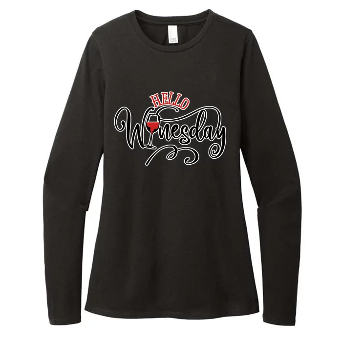 Hello Wednesday Wine Womens CVC Long Sleeve Shirt