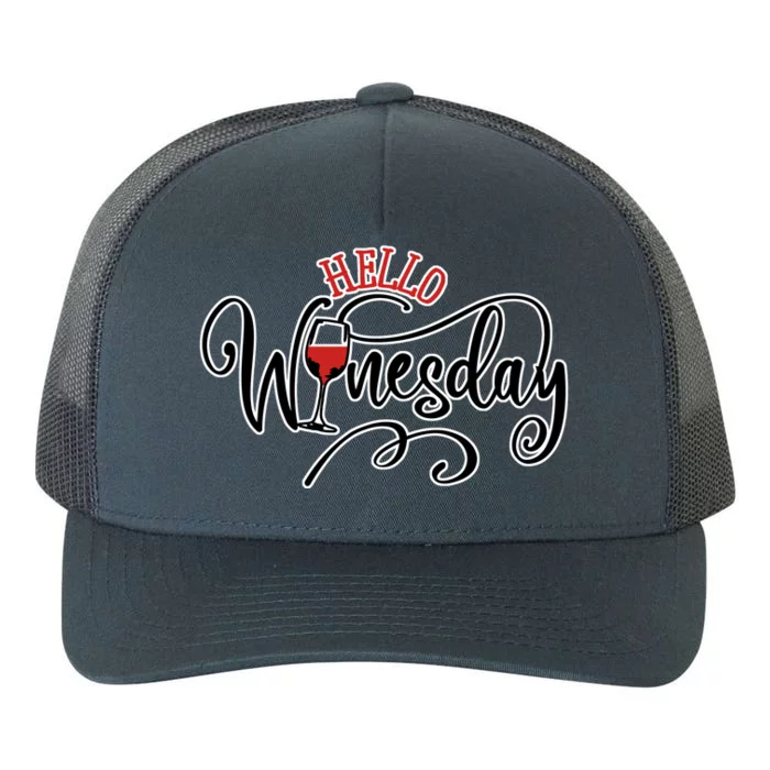 Hello Wednesday Wine Yupoong Adult 5-Panel Trucker Hat