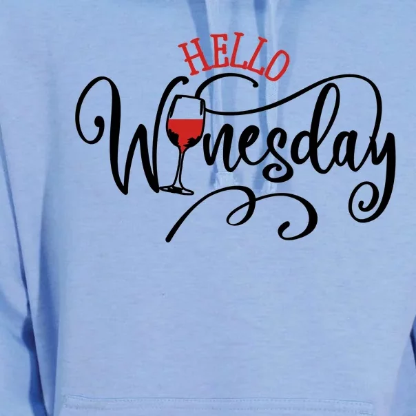 Hello Wednesday Wine Unisex Surf Hoodie