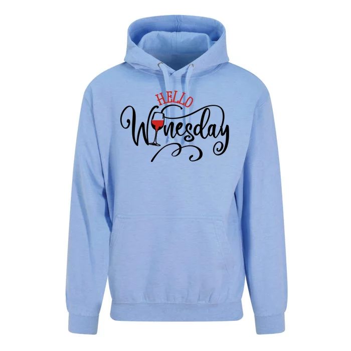 Hello Wednesday Wine Unisex Surf Hoodie