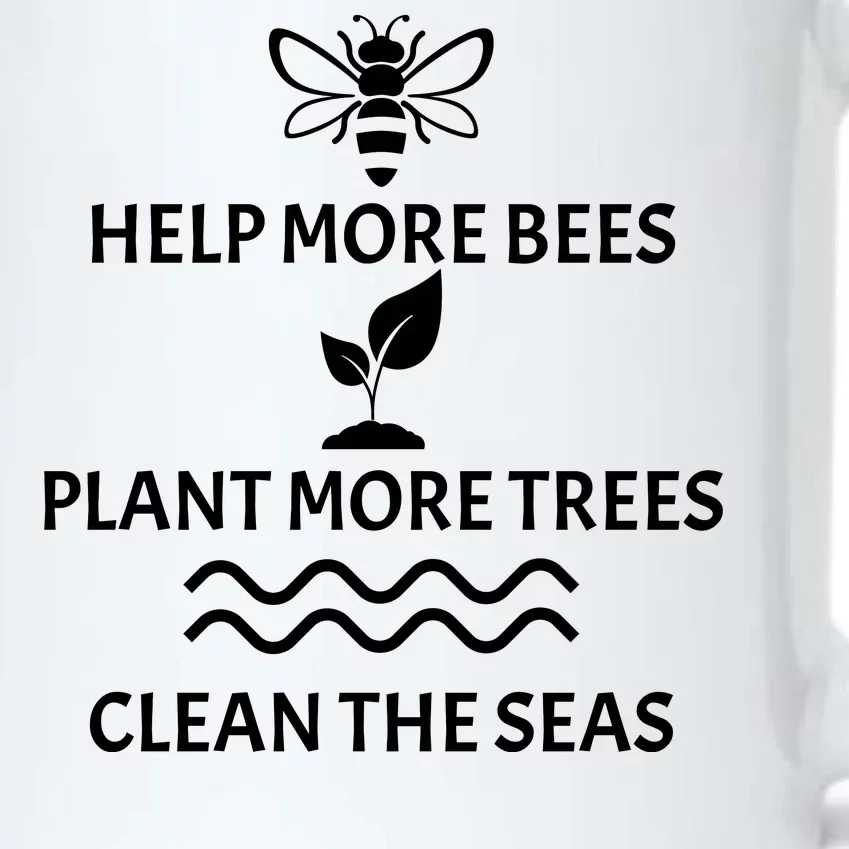 Help Bees Plant Trees Clean The Seas Black Color Changing Mug