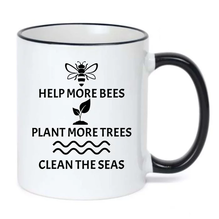 Help Bees Plant Trees Clean The Seas Black Color Changing Mug