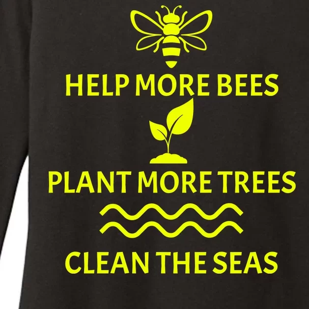 Help Bees Plant Trees Clean The Seas Womens CVC Long Sleeve Shirt